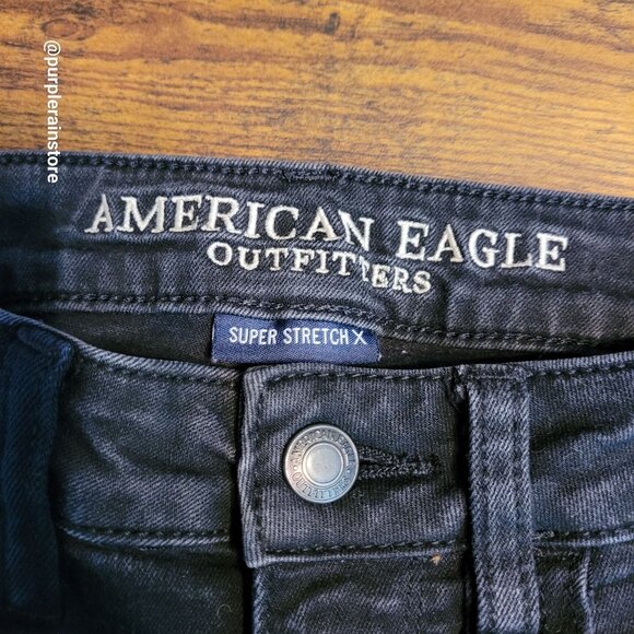 American Eagle Jeans 2 S Super Hi Rise Jegging Super Stretch X Black Wash Denim - Picture 4 of 12